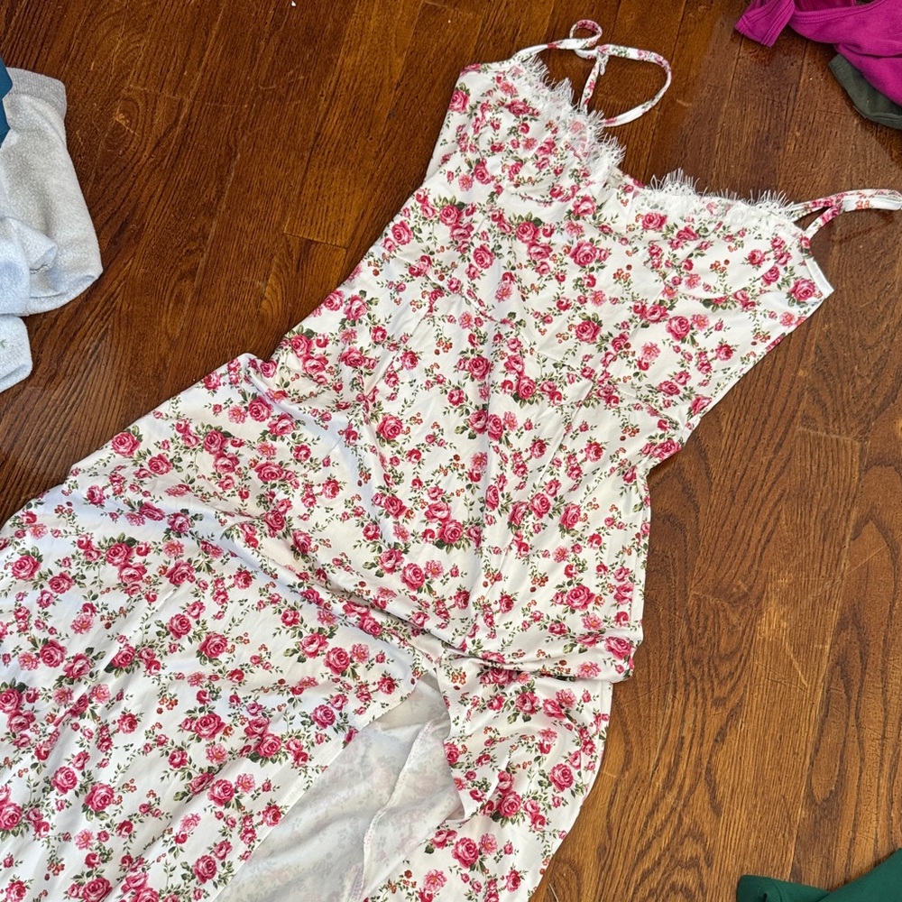 Amazon Pink and White Floral Dress